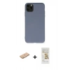 MARSİLYAN™- iPhone 11 Pro Max Kılıf Ahenk Serisi - Siyah Mat Seramik Nano Ekran Koruyucu + Renkli Kamera Lens Koruma Cam - PE