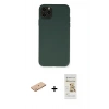 MARSİLYAN™- iPhone 11 Pro Max Kılıf Ahenk Serisi - Siyah Mat Seramik Nano Ekran Koruyucu + Turuncu Renkli Kamera Lens Koruma Cam