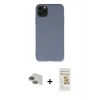 MARSİLYAN™- iPhone 11 Pro Max Kılıf Ahenk Serisi - Siyah Mat Seramik Nano Ekran Koruyucu + Pers Alüminyum Kamera Lens - YL