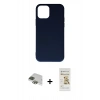 MARSİLYAN™- iPhone 11 Pro Max Kılıf Ahenk Serisi - Siyah Mat Seramik Nano Ekran Koruyucu + Pers Alüminyum Kamera Lens - YL
