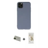 MARSİLYAN™- iPhone 11 Pro Max Kılıf Ahenk Serisi - Siyah Mat Seramik Nano Ekran Koruyucu + Rainbow Kamera Lens Koruma Cam - YL