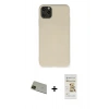 MARSİLYAN™- iPhone 11 Pro Max Kılıf Ahenk Serisi - Siyah Mat Seramik Nano Ekran Koruyucu + Rainbow Kamera Lens Koruma Cam - YL