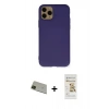 MARSİLYAN™- iPhone 11 Pro Max Kılıf Ahenk Serisi - Siyah Mat Seramik Nano Ekran Koruyucu + Rainbow Kamera Lens Koruma Cam - YL