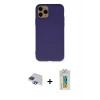 MARSİLYAN™- iPhone 11 Pro Max Kılıf Ahenk Serisi - Siyah Polymer Nano Ekran Koruyucu + Pers Alüminyum Kamera Lens - LT