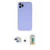 MARSİLYAN™- iPhone 11 Pro Max Kılıf Ahenk Serisi - Siyah Polymer Nano Ekran Koruyucu + Pers Alüminyum Kamera Lens - LT