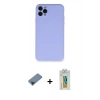 MARSİLYAN™- iPhone 11 Pro Max Kılıf Ahenk Serisi - Siyah Polymer Nano Ekran Koruyucu + Metal Kamera Lens Koruma Cam - MI
