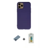 MARSİLYAN™- iPhone 11 Pro Max Kılıf Ahenk Serisi - Siyah Polymer Nano Ekran Koruyucu + Metal Kamera Lens Koruma Cam - MI