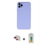 MARSİLYAN™- iPhone 11 Pro Max Kılıf Ahenk Serisi - Siyah Polymer Nano Ekran Koruyucu + Pers Alüminyum Kamera Lens - KI