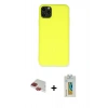 MARSİLYAN™- iPhone 11 Pro Max Kılıf Ahenk Serisi - Siyah Polymer Nano Ekran Koruyucu + Pers Alüminyum Kamera Lens - KI