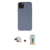 MARSİLYAN™- iPhone 11 Pro Max Kılıf Ahenk Serisi - Siyah Polymer Nano Ekran Koruyucu + Pers Alüminyum Kamera Lens - KI