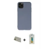 MARSİLYAN™- iPhone 11 Pro Max Kılıf Ahenk Serisi - Siyah Polymer Nano Ekran Koruyucu + Rainbow Kamera Lens Koruma Cam - GD