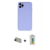MARSİLYAN™- iPhone 11 Pro Max Kılıf Ahenk Serisi - Siyah Polymer Nano Ekran Koruyucu + Rainbow Kamera Lens Koruma Cam - YL