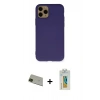 MARSİLYAN™- iPhone 11 Pro Max Kılıf Ahenk Serisi - Siyah Polymer Nano Ekran Koruyucu + Rainbow Kamera Lens Koruma Cam - YL