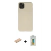 MARSİLYAN™- iPhone 11 Pro Max Kılıf Ahenk Serisi - Siyah Polymer Nano Ekran Koruyucu + Renkli Kamera Lens Koruma Cam - TU