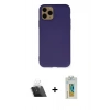MARSİLYAN™- iPhone 11 Pro Max Kılıf Ahenk Serisi - Siyah Polymer Nano Ekran Koruyucu + Kamera Lens Koruma Cam - SF