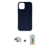MARSİLYAN™- iPhone 11 Pro Max Kılıf Ahenk Serisi - Siyah Polymer Nano Ekran Koruyucu + Pers Alüminyum Kamera Lens - YL