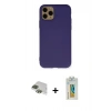 MARSİLYAN™- iPhone 11 Pro Max Kılıf Ahenk Serisi - Siyah Polymer Nano Ekran Koruyucu + Pers Alüminyum Kamera Lens - YL