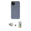 MARSİLYAN™- iPhone 11 Pro Max Kılıf Ahenk Serisi - Siyah Polymer Nano Ekran Koruyucu + Pers Alüminyum Kamera Lens - YL