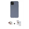 MARSİLYAN™- iPhone 11 Pro Max Kılıf Ahenk Serisi - Siyah Seramik Nano Ekran Koruyucu + Pers Alüminyum Kamera Lens - KI