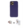MARSİLYAN™- iPhone 11 Pro Max Kılıf Ahenk Serisi - Siyah Seramik Nano Ekran Koruyucu + Pers Alüminyum Kamera Lens - KI