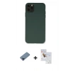 MARSİLYAN™- iPhone 11 Pro Max Kılıf Ahenk Serisi - Siyah Seramik Nano Ekran Koruyucu + Mavi Metal Kamera Lens Koruma Cam