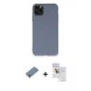 MARSİLYAN™- iPhone 11 Pro Max Kılıf Ahenk Serisi - Siyah Seramik Nano Ekran Koruyucu + Metal Kamera Lens Koruma Cam - GS