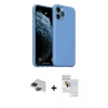 MARSİLYAN™- iPhone 11 Pro Max Kılıf Ahenk Serisi - Siyah Seramik Nano Ekran Koruyucu + Pers Alüminyum Kamera Lens - SH