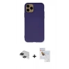 MARSİLYAN™- iPhone 11 Pro Max Kılıf Ahenk Serisi - Siyah Seramik Nano Ekran Koruyucu + Pers Alüminyum Kamera Lens - SH