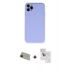 MARSİLYAN™- iPhone 11 Pro Max Kılıf Ahenk Serisi - Siyah Seramik Nano Ekran Koruyucu + Rainbow Kamera Lens Koruma Cam - YL