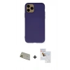 MARSİLYAN™- iPhone 11 Pro Max Kılıf Ahenk Serisi - Siyah Seramik Nano Ekran Koruyucu + Rainbow Kamera Lens Koruma Cam - GD