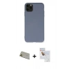 MARSİLYAN™- iPhone 11 Pro Max Kılıf Ahenk Serisi - Siyah Seramik Nano Ekran Koruyucu + Rainbow Kamera Lens Koruma Cam - GD