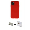 MARSİLYAN™- iPhone 11 Pro Max Kılıf Ahenk Serisi - Siyah Seramik Nano Ekran Koruyucu + Rainbow Kamera Lens Koruma Cam - GD