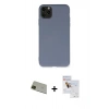 MARSİLYAN™- iPhone 11 Pro Max Kılıf Ahenk Serisi - Siyah Seramik Nano Ekran Koruyucu + Rainbow Kamera Lens Koruma Cam - YL