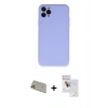 MARSİLYAN™- iPhone 11 Pro Max Kılıf Ahenk Serisi - Siyah Seramik Nano Ekran Koruyucu + Rainbow Kamera Lens Koruma Cam - GD