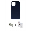 MARSİLYAN™- iPhone 11 Pro Max Kılıf Ahenk Serisi - Siyah Seramik Nano Ekran Koruyucu + Rainbow Kamera Lens Koruma Cam - YL