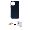 MARSİLYAN™- iPhone 11 Pro Max Kılıf Ahenk Serisi - Siyah Seramik Nano Ekran Koruyucu + Renkli Kamera Lens Koruma Cam - MI