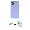 MARSİLYAN™- iPhone 11 Pro Max Kılıf Ahenk Serisi - Siyah Seramik Nano Ekran Koruyucu + Renkli Kamera Lens Koruma Cam - MI