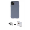 MARSİLYAN™- iPhone 11 Pro Max Kılıf Ahenk Serisi - Siyah Seramik Nano Ekran Koruyucu + Pers Alüminyum Kamera Lens - SH