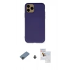 MARSİLYAN™- iPhone 11 Pro Max Kılıf Ahenk Serisi - Siyah Seramik Nano Ekran Koruyucu + Siyah Shine Kamera Lens Koruma Cam