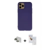 MARSİLYAN™- iPhone 11 Pro Max Kılıf Ahenk Serisi - Siyah Seramik Nano Ekran Koruyucu + Pers Alüminyum Kamera Lens - YL