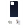 MARSİLYAN™- iPhone 11 Pro Max Kılıf Ahenk Serisi - Siyah Seramik Nano Ekran Koruyucu + Pers Alüminyum Kamera Lens - YL