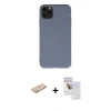 MARSİLYAN™- iPhone 11 Pro Max Kılıf Ahenk Serisi - Siyah Seramik Nano Ekran Koruyucu + Renkli Kamera Lens Koruma Cam - YL