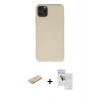 MARSİLYAN™- iPhone 11 Pro Max Kılıf Ahenk Serisi - Siyah Seramik Nano Ekran Koruyucu + Renkli Kamera Lens Koruma Cam - YL
