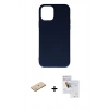 MARSİLYAN™- iPhone 11 Pro Max Kılıf Ahenk Serisi - Siyah Seramik Nano Ekran Koruyucu + Renkli Kamera Lens Koruma Cam - YL