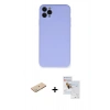MARSİLYAN™- iPhone 11 Pro Max Kılıf Ahenk Serisi - Siyah Seramik Nano Ekran Koruyucu + Renkli Kamera Lens Koruma Cam - YL