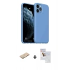 MARSİLYAN™- iPhone 11 Pro Max Kılıf Ahenk Serisi - Siyah Seramik Nano Ekran Koruyucu + Renkli Kamera Lens Koruma Cam - YL