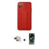 MARSİLYAN™- iPhone 11 Pro Max Kılıf Akış Doku - Şeffaf 360 Full Body Arka Koruyucu + Pers Alüminyum Kamera Lens - KI