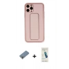 MARSİLYAN™- iPhone 11 Pro Max Kılıf Akış Doku - Şeffaf Pasifik Cam Ekran Koruyucu + Metal Kamera Lens Koruma Cam - GD