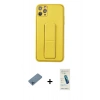 MARSİLYAN™- iPhone 11 Pro Max Kılıf Akış Doku - Şeffaf Pasifik Cam Ekran Koruyucu + Shine Kamera Lens Koruma Cam - MI