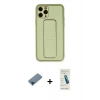 MARSİLYAN™- iPhone 11 Pro Max Kılıf Akış Doku - Şeffaf Pasifik Cam Ekran Koruyucu + Metal Kamera Lens Koruma Cam - MI